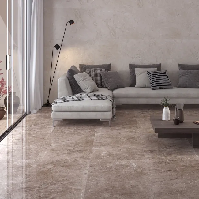 Genova Greige Concrete Look Polished Porcelain Tile 600x1200mm