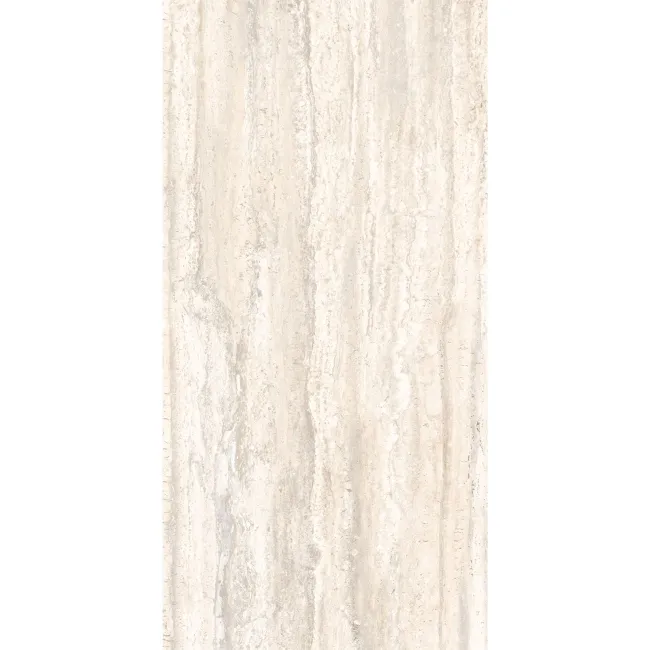 Ankara Ivory Vein Cut Travertine Look Polished Porcelain Tile 600x1200mm