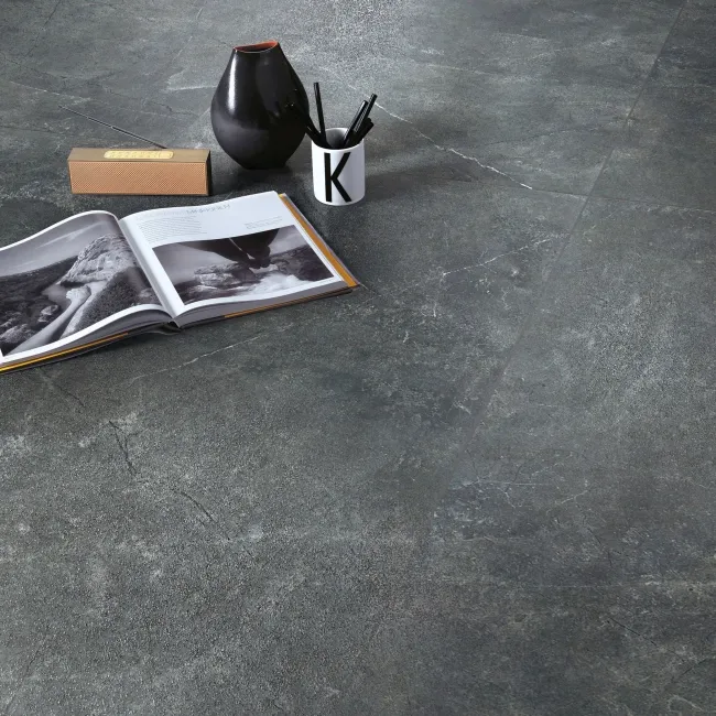 Quanta Dark Grey Marble Look Lappato Porcelain Tile 600x1200mm