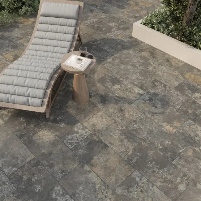 Ko Samui Black Slate Look Matt Porcelain Tile 300x600mm