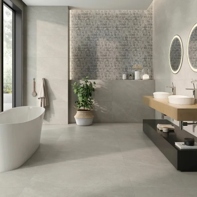 Roca Rivere Grey Marble Look Matt Porcelain Tile 600x1200mm