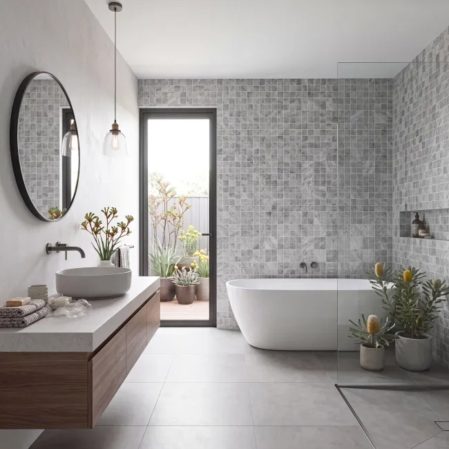 Icon Grey Quartzite Look Matt Porcelain Mosaic 300x300mm