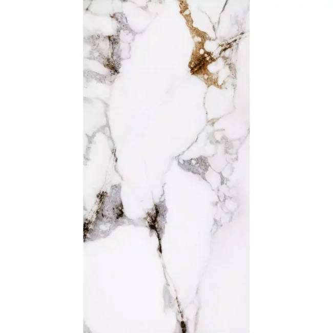 Barnaby White Marble Look Gloss Porcelain Tile 300x600mm