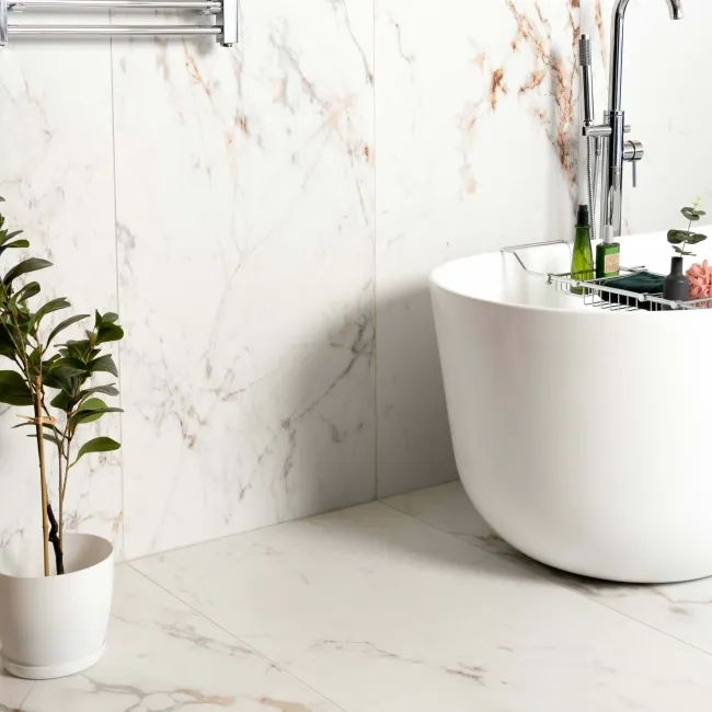 Barnaby White Marble Look Matt Porcelain Tile 600x1200mm