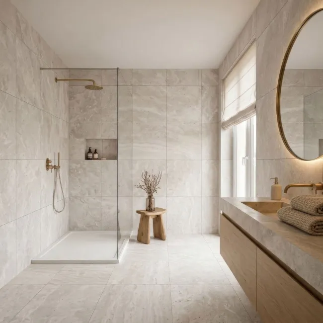 Brugge Light Grey Stone Look Matt Porcelain Tile 600x600mm