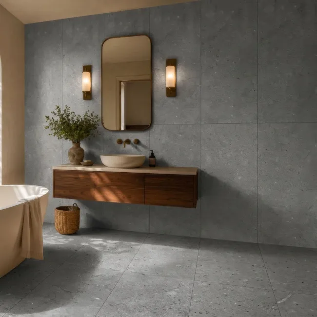 California Graphite Stone Look Matt Porcelain Tile 300x600mm