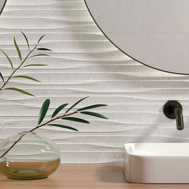 Colony Decor White Stone Look Matt Ceramic Tile 333x1000mm