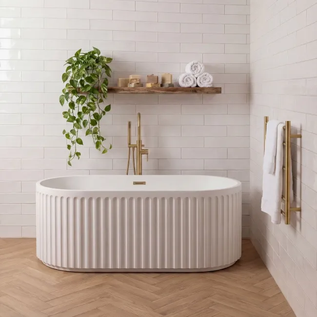 Cottage White Brick Look Gloss Ceramic Tile 75x300mm