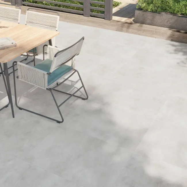 Etna Light Grey Concrete Look Slip Resistant Porcelain Outdoor Pavers 600x900mm