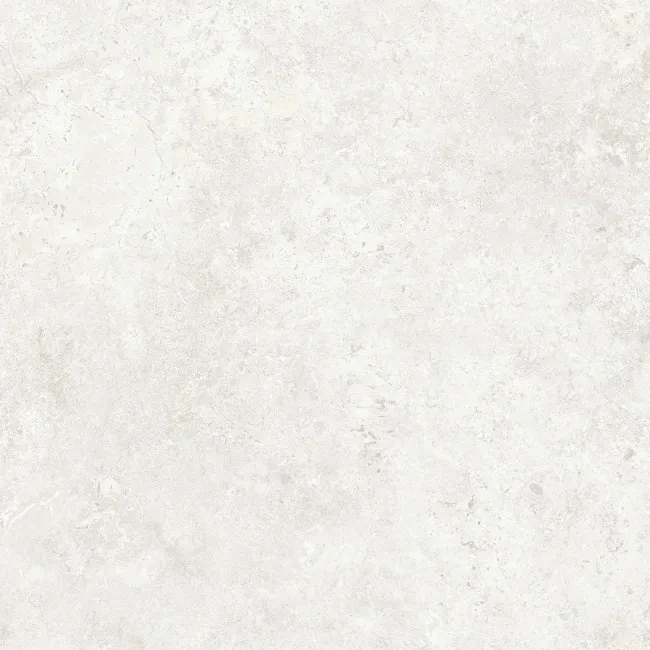 Gravity White Cross Cut Travertine Matt Porcelain Tile 600x600mm