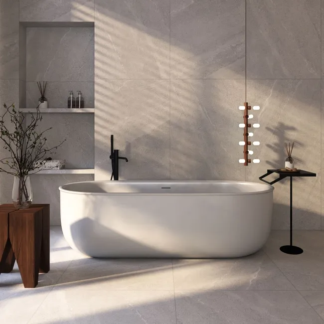 Letti Grey Stone Look Matt Porcelain Tile 750x1500mm