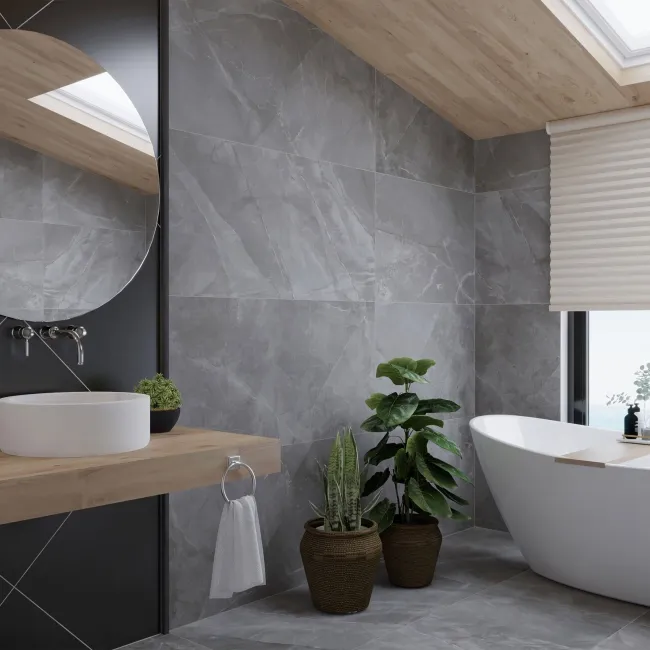 Pulpis Grey Marble Look Matt Porcelain Tile 600x1200mm