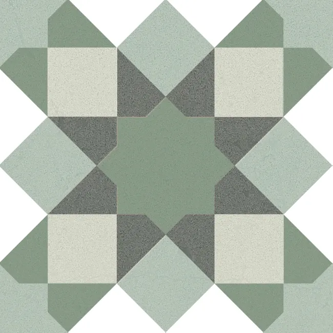 Hydra Green Mixed Pattern Look Slip Resistant Porcelain Tile 200x200mm