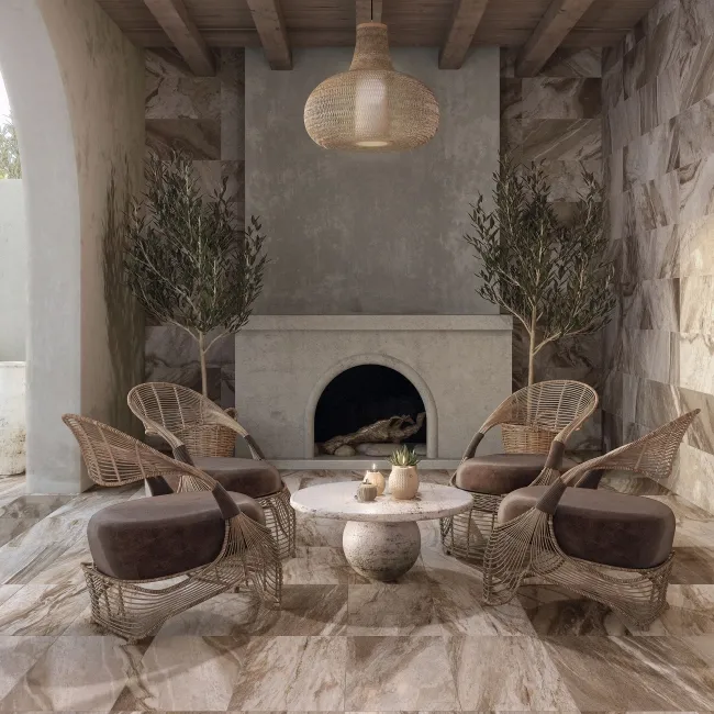 Icon Beige Quartzite Look Matt Porcelain Tile 300x600mm