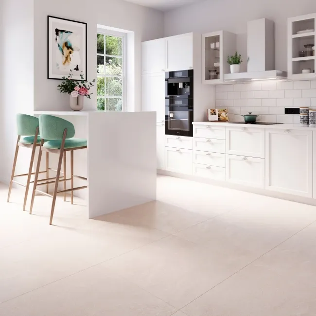 Lightstone Beige Stone Look Matt Porcelain Tile 800x800mm