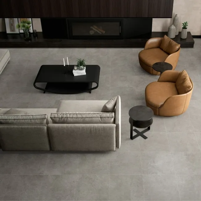 Roca Limestone Look Grey Matt Porcelain Tile 600x600mm