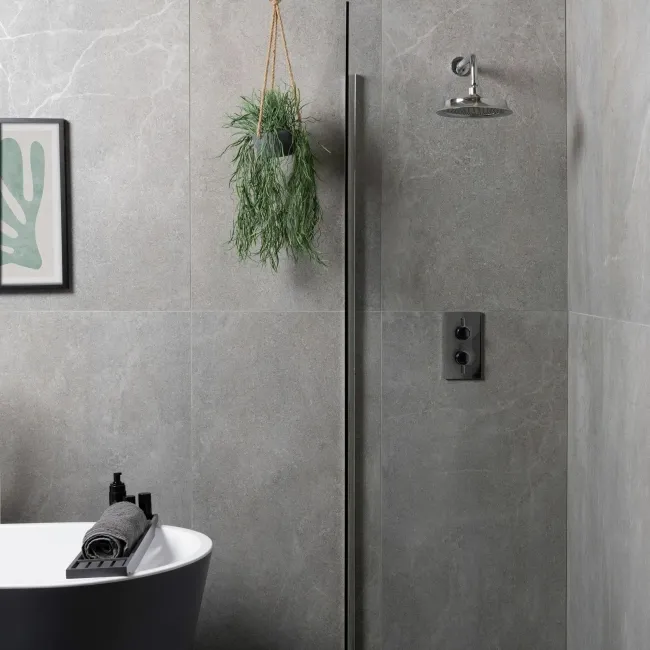Lucca Grey Stone Look Matt Porcelain Tile 600x1200mm
