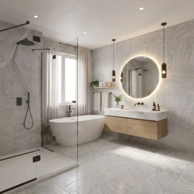Lux Cora Grey Marble Look Matt Porcelain Tile 298x600mm
