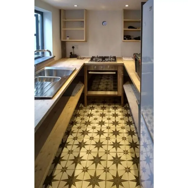 Metropolis Star Black Patterned Matt Ceramic Tile 450x450mm