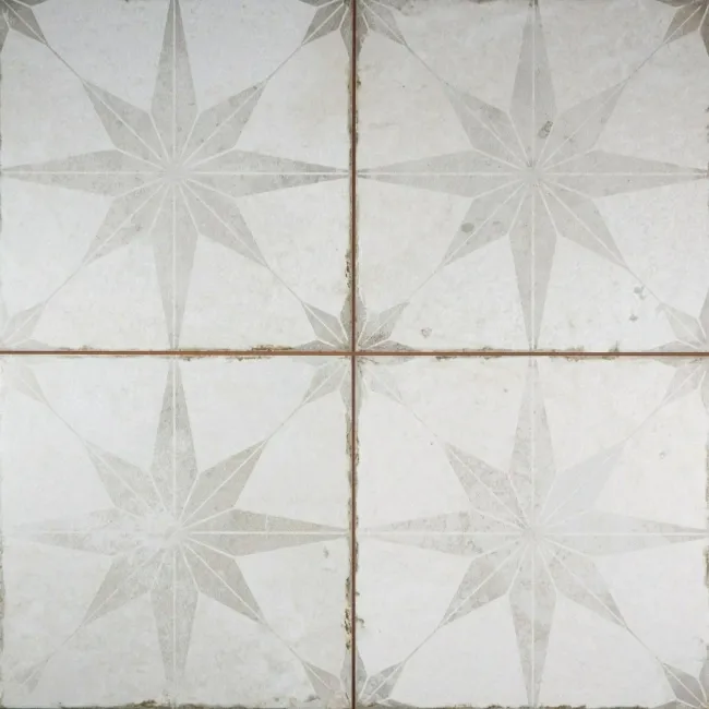 Metropolis Star Silver Patterned Matt Ceramic Tile 450x450mm