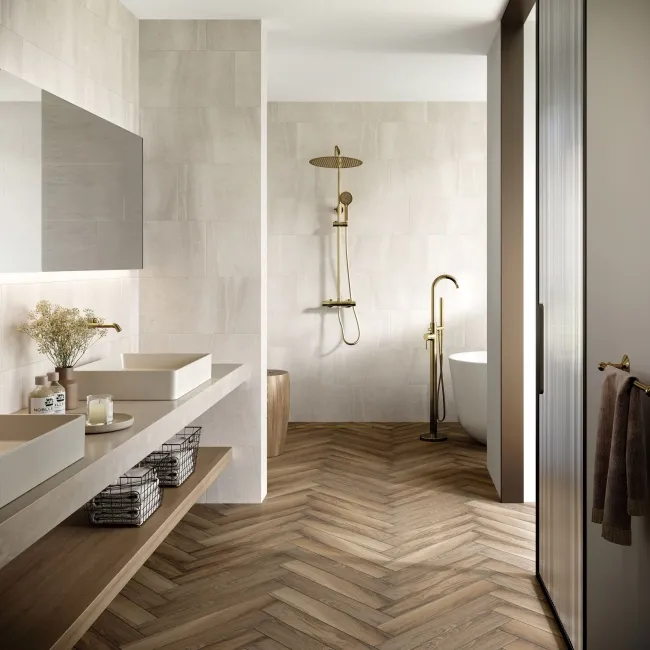 New Pietra Moda White Stone Look Matt Porcelain Tile 300x600mm