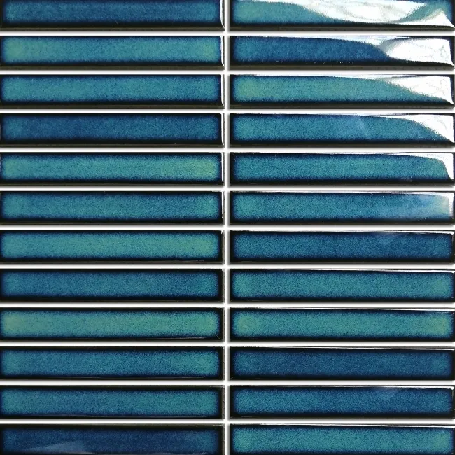 Shadow Dark Green Gloss Porcelain KitKat Finger Mosaic 296x300mm