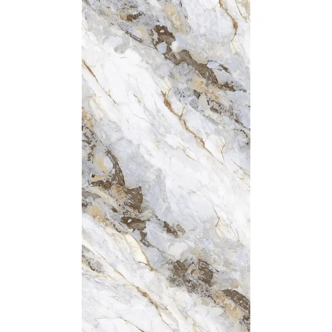 Pienza Grey Marble Look Polished Porcelain Tile 600x1200mm