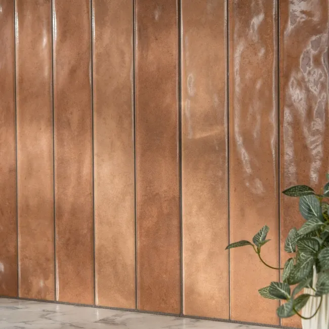 Ponto Terracotta Stone Look Gloss Ceramic Tile 316x600mm