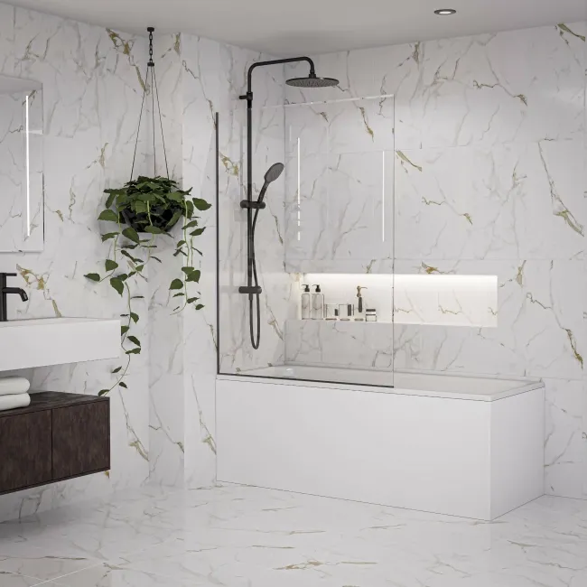 Carrera Gold Marble Look Polished Porcelain Tile 300x600mm