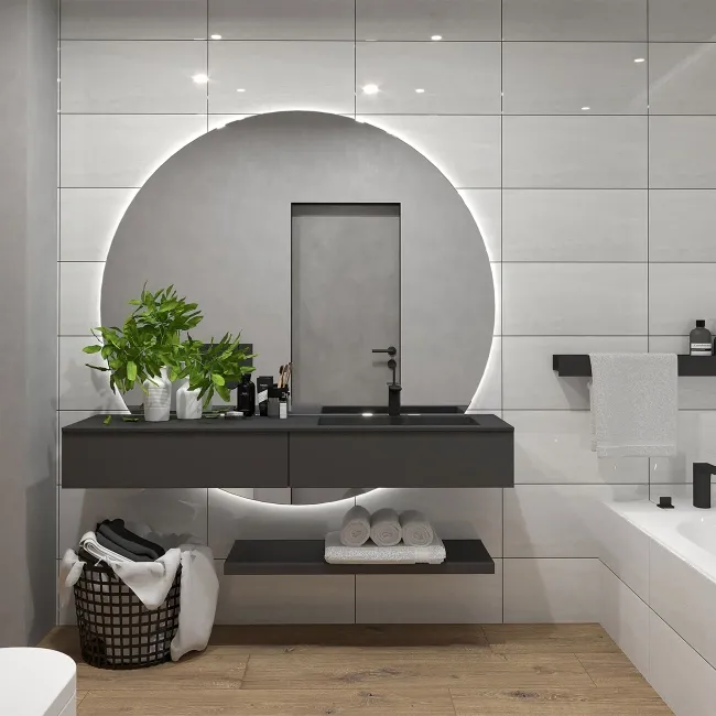 Antalya White Vein Cut Travertine Look Glossy Ceramic Tile 600x300mm