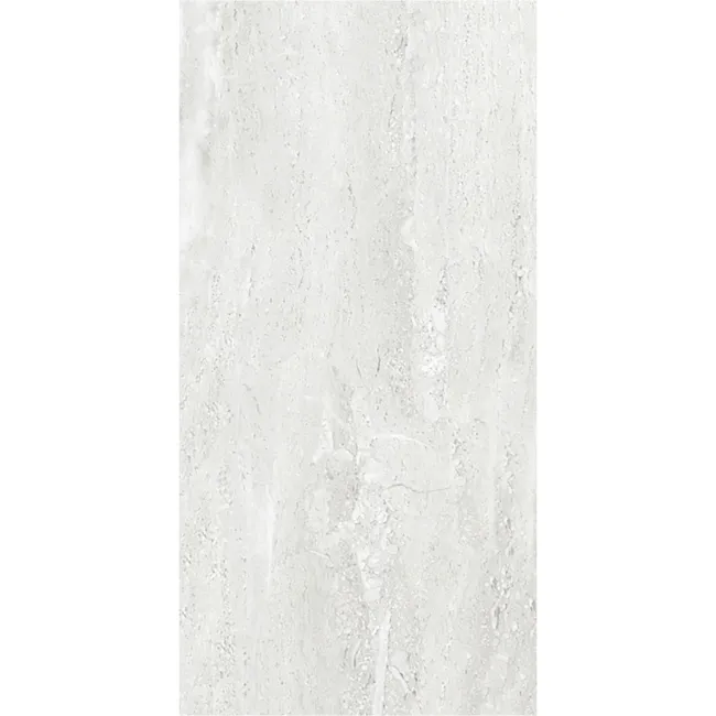 Antalya White Vein Cut Travertine Look Glossy Ceramic Tile 600x300mm