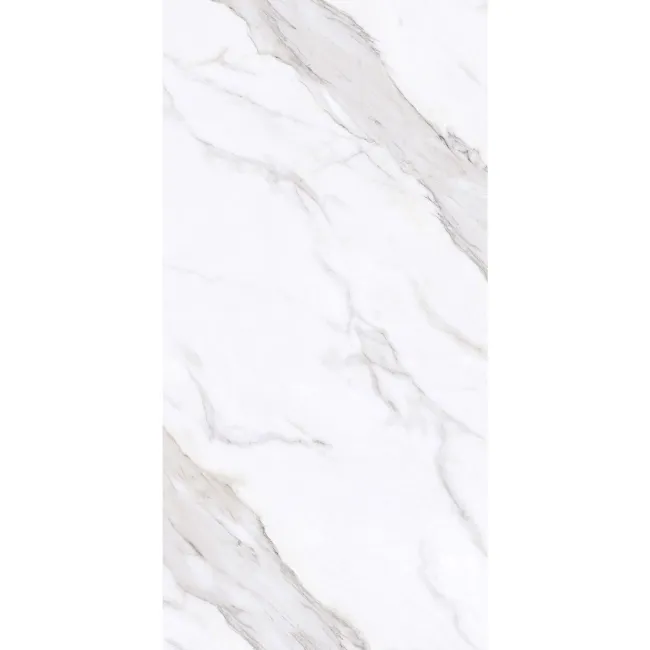 Vintage White Marble Look Gloss Ceramic Tile 300x600mm