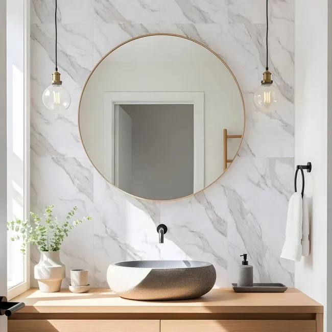 Vintage White Marble Look Matt Porcelain Tile 300x600mm