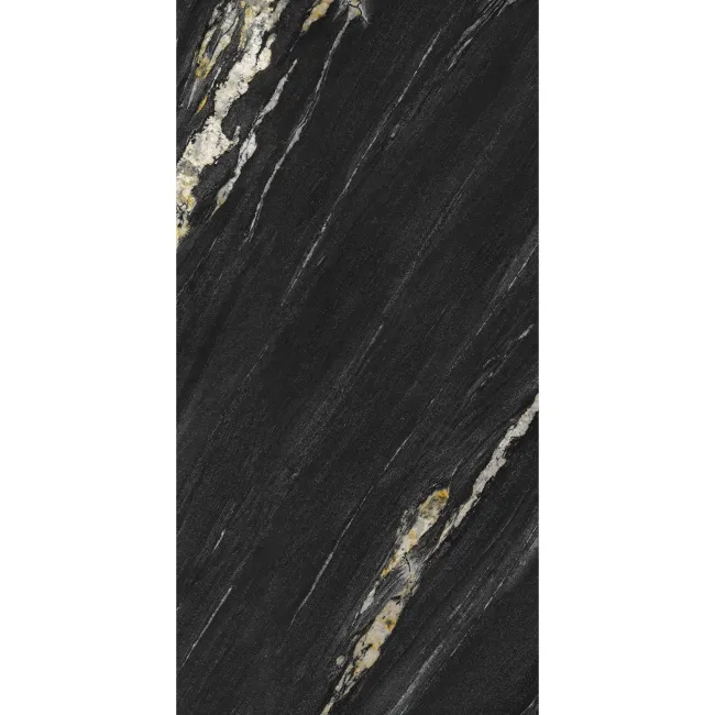 Milan Black Marble Look Polished Porcelain Tile 600x1200mm