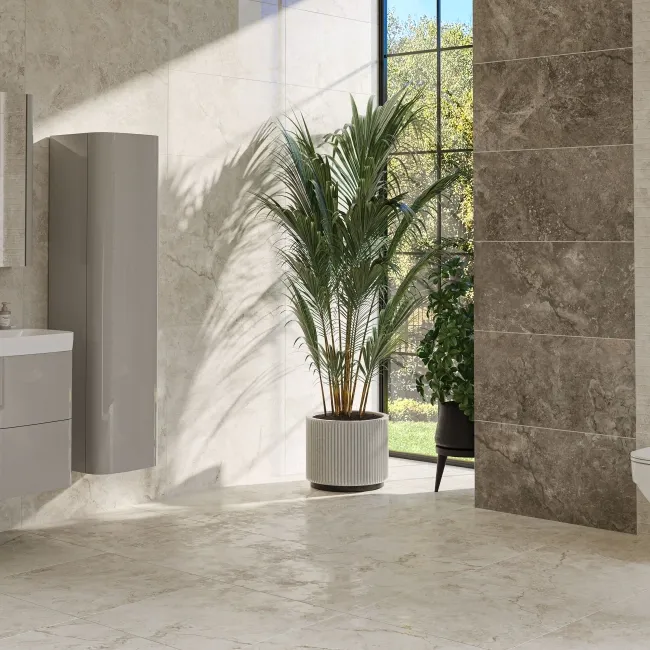 Angel Ivory Stone Look Gloss Ceramic Tile 400x800mm