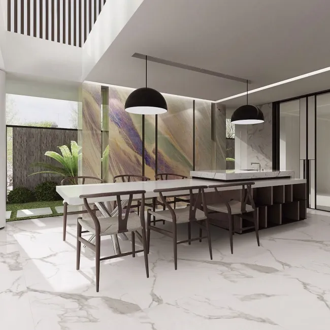 Greenland White Marble Look Lappato Porcelain Tile 1200x600mm