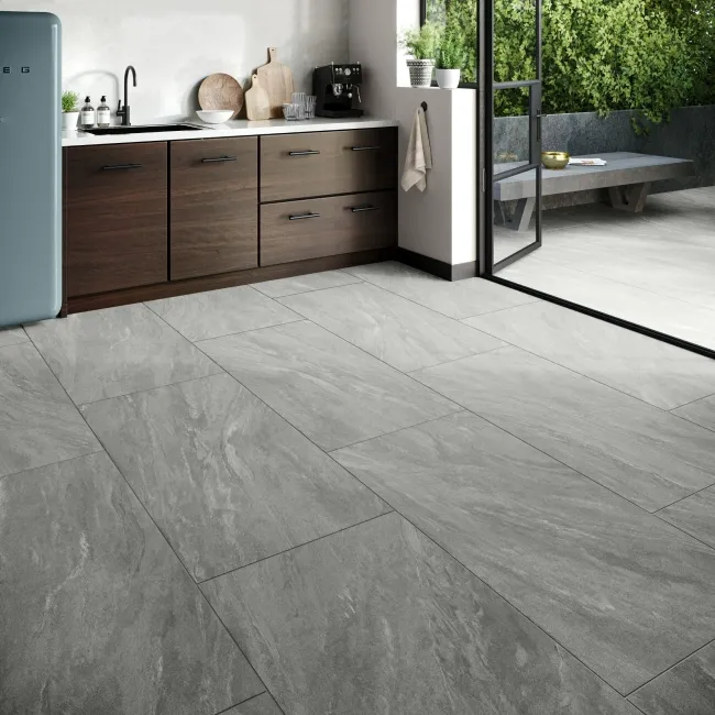 Tiede Light Grey Stone Look Slip Resistant Porcelain Tile 600x1200mm