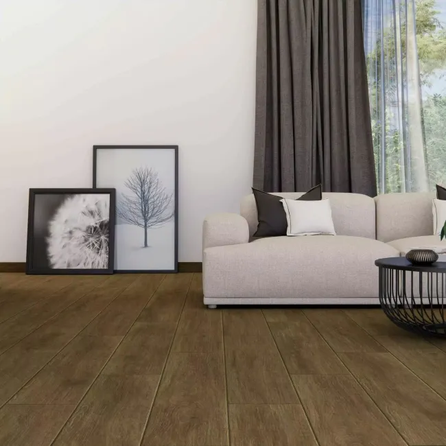 Trunk Dark Oak Wood Look Slip Resistant Porcelain Tile 200x1200mm