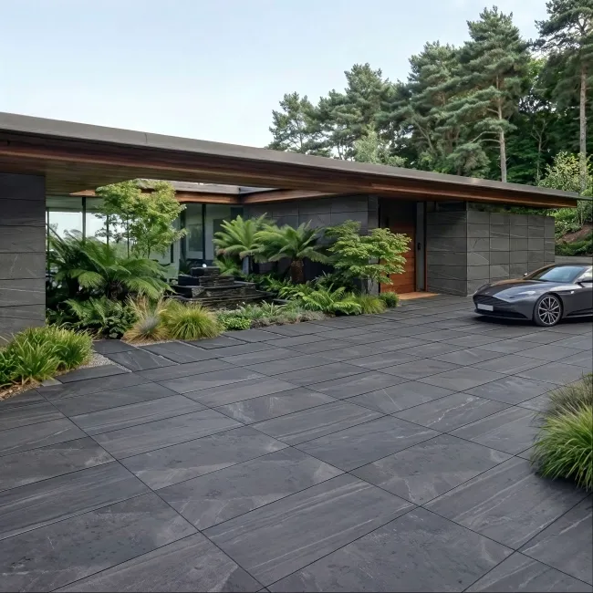 Unica Dark Grey Stone Look Slip Resistant Porcelain Tile 600x1200mm