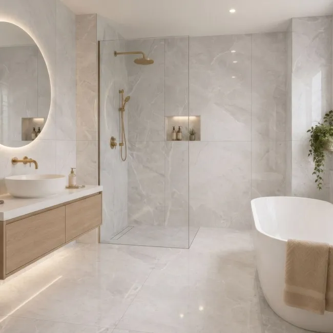 Venetian White Marble Look Polished Porcelain Tile 600x1200mm