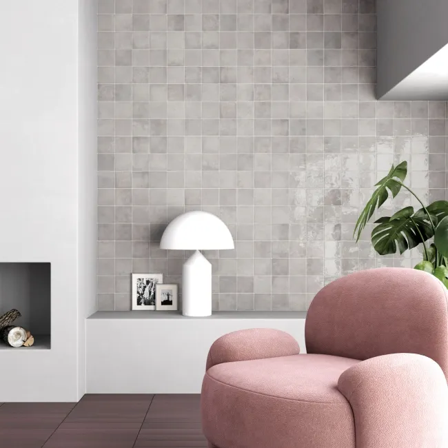 Verticale Grey Stone Look Gloss Porcelain Tile 100x100mm