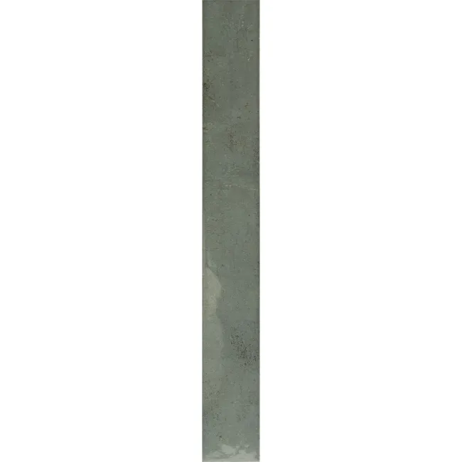 Verticale Moss Green Stone Brick Look Gloss Porcelain Tile 50x400mm