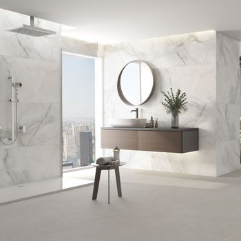 Onice Pearl Onyx Marble Look Matt Porcelain Tile 600x1200mm | Tile ...